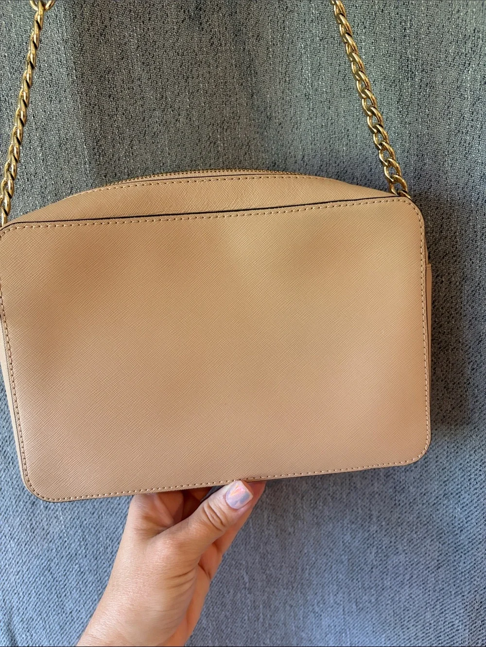 Michael Kors Saffiano Crossbody with Gold Chain